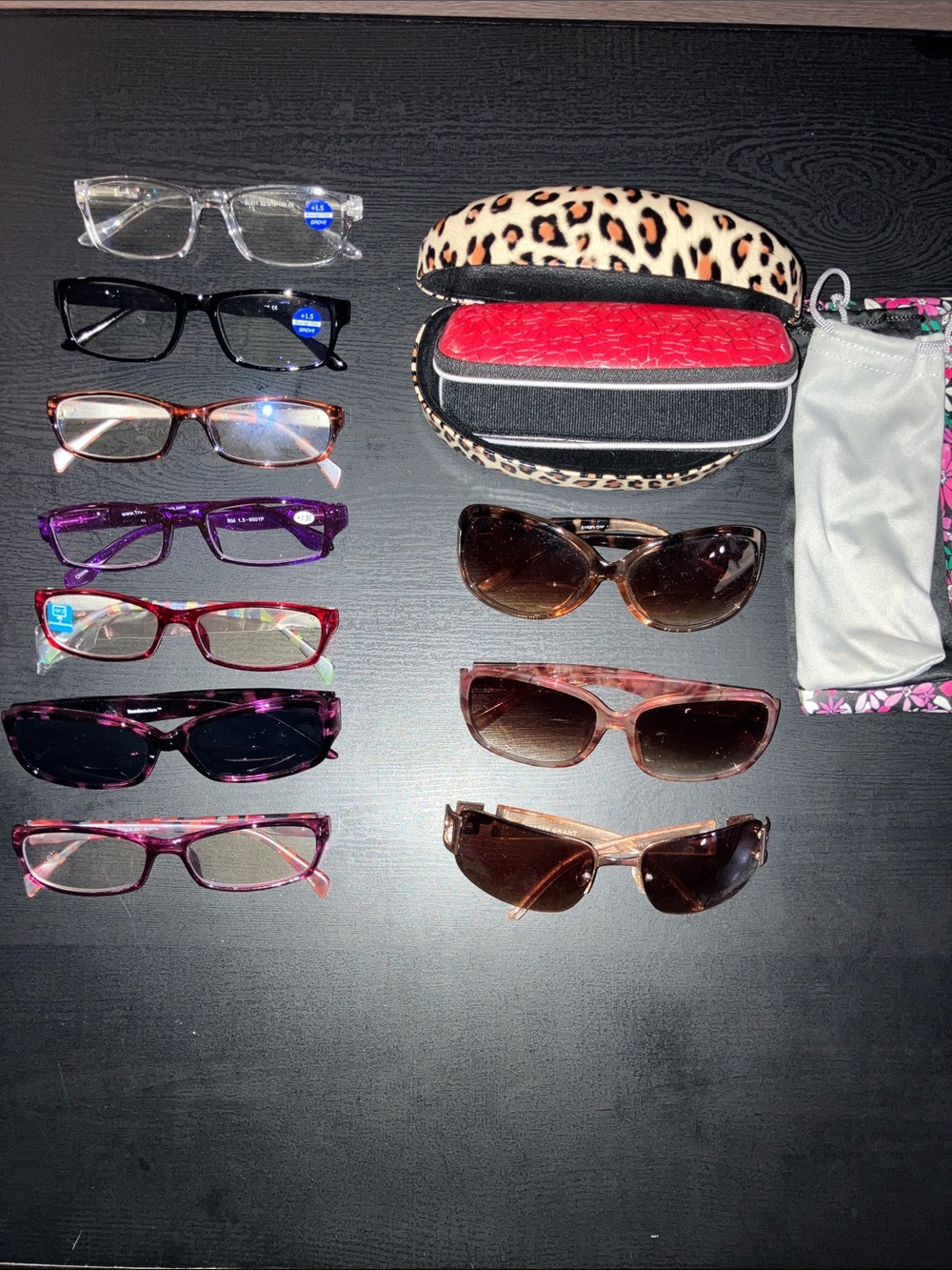 Assorted Women’s Sunglasses and Reading Glasses - Brown, Pink, Purple, Black